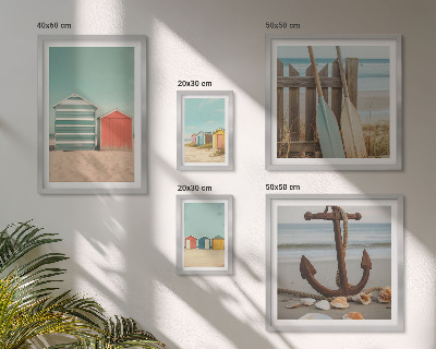 Conjunto de cuadros decorativos Elegantes casas de playa junto al mar