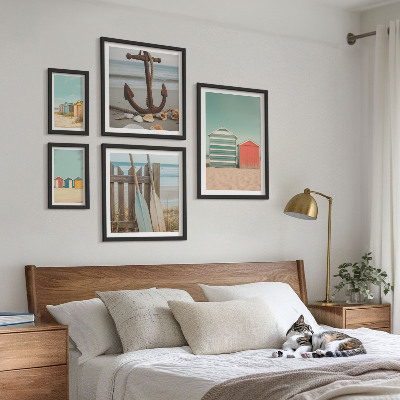 Conjunto de cuadros decorativos Elegantes casas de playa junto al mar