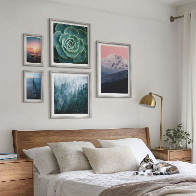 Conjunto de cuadros decorativos Paisajes montañas mar boho