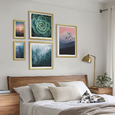 Conjunto de cuadros decorativos Paisajes montañas mar boho