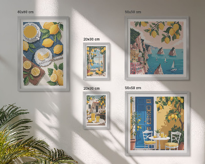 Set de 5 cuadros para salón Frescura de limón, verano bohemio