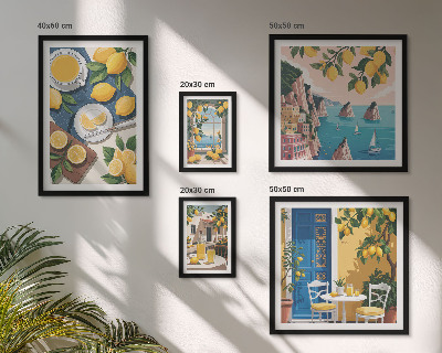 Set de 5 cuadros para salón Frescura de limón, verano bohemio