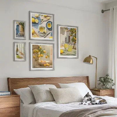 Cuadro de arte para pared decoración de limones rústicos para cocina