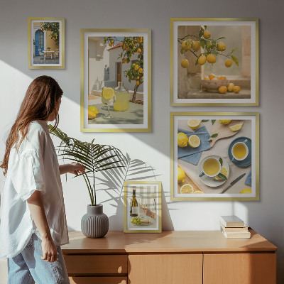 Pared galería de arte Limones rústicos para la cocina