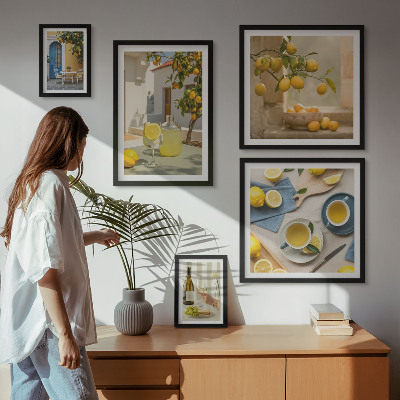 Pared galería de arte Limones rústicos para la cocina
