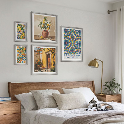 Pared galería de arte Cítricos italianos al estilo mediterráneo