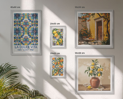 Pared galería de arte Cítricos italianos al estilo mediterráneo