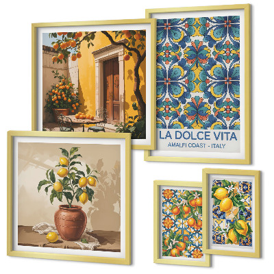 Pared galería de arte Cítricos italianos al estilo mediterráneo