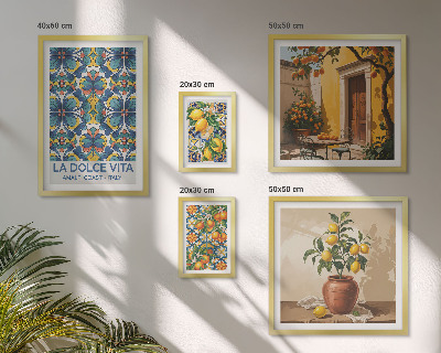 Pared galería de arte Cítricos italianos al estilo mediterráneo