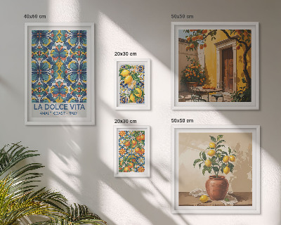 Pared galería de arte Cítricos italianos al estilo mediterráneo