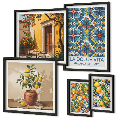 Pared galería de arte Cítricos italianos al estilo mediterráneo