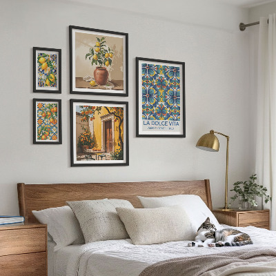 Pared galería de arte Cítricos italianos al estilo mediterráneo