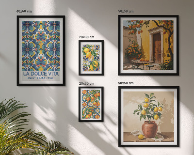 Pared galería de arte Cítricos italianos al estilo mediterráneo
