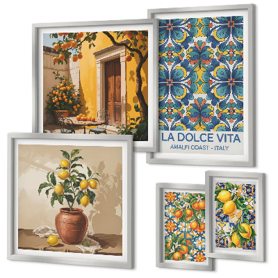Pared galería de arte Cítricos italianos al estilo mediterráneo