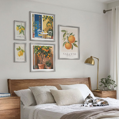 Conjunto de cuadros decorativos Estilo rústico italiano con frutas