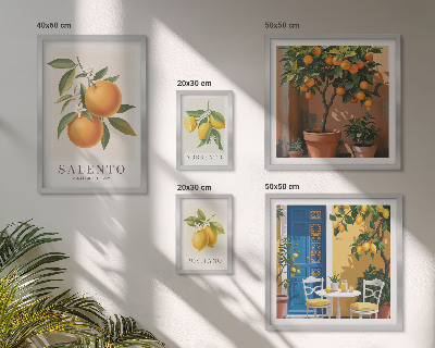 Conjunto de cuadros decorativos Estilo rústico italiano con frutas