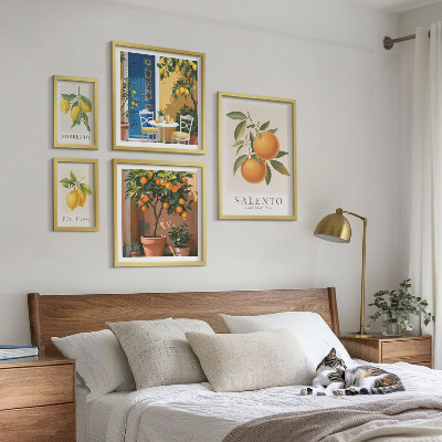 Conjunto de cuadros decorativos Estilo rústico italiano con frutas