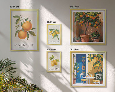 Conjunto de cuadros decorativos Estilo rústico italiano con frutas