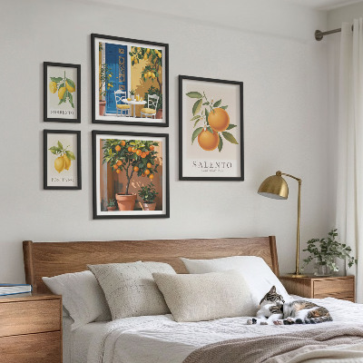 Conjunto de cuadros decorativos Estilo rústico italiano con frutas