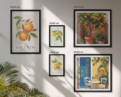 Conjunto de cuadros decorativos Estilo rústico italiano con frutas