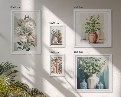 Set de 5 cuadros para salón Decoración de cocina con plantas con estilo