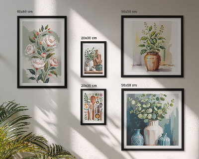 Set de 5 cuadros para salón Decoración de cocina con plantas con estilo