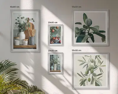 Conjunto de cuadros decorativos con diseño de plantas escandinavas naturales