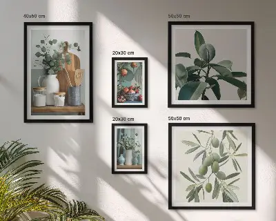 Conjunto de cuadros decorativos con diseño de plantas escandinavas naturales