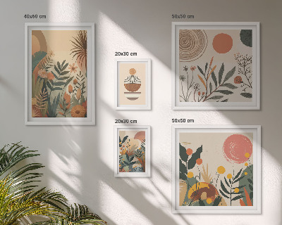 Conjunto de cuadros decorativos Motivos abstractos de plantas de estilo bohemio