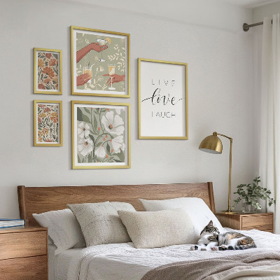 Conjunto de cuadros decorativos Eslóganes con elegantes gráficos florales