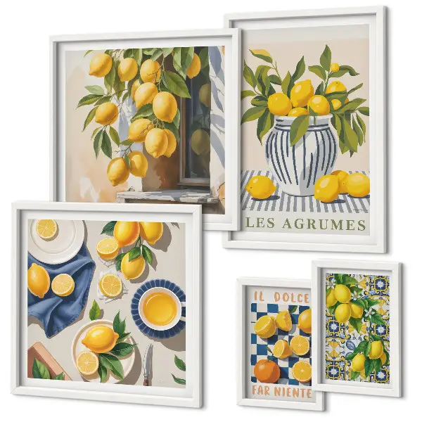 Cuadro para pared de galería de arte decoraciones de cítricos con estilo provenzal