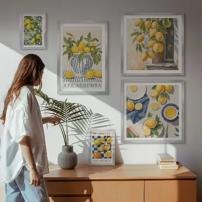 Cuadro para pared de galería de arte decoraciones de cítricos con estilo provenzal