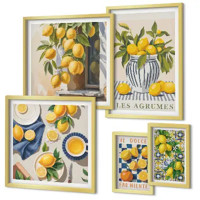 Cuadro para pared de galería de arte decoraciones de cítricos con estilo provenzal