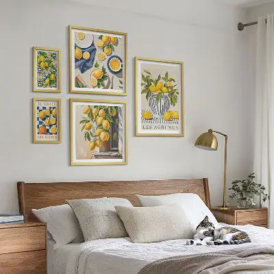 Cuadro para pared de galería de arte decoraciones de cítricos con estilo provenzal