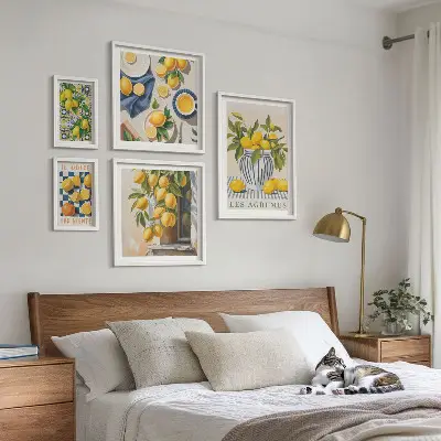 Cuadro para pared de galería de arte decoraciones de cítricos con estilo provenzal