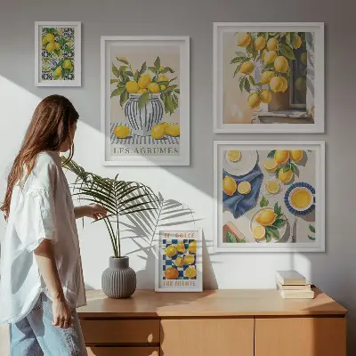 Cuadro para pared de galería de arte decoraciones de cítricos con estilo provenzal
