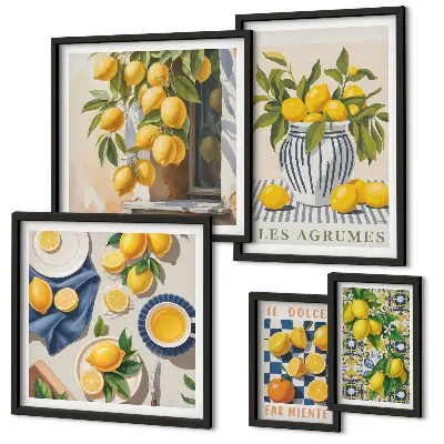 Cuadro para pared de galería de arte decoraciones de cítricos con estilo provenzal