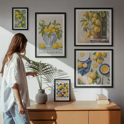 Cuadro para pared de galería de arte decoraciones de cítricos con estilo provenzal