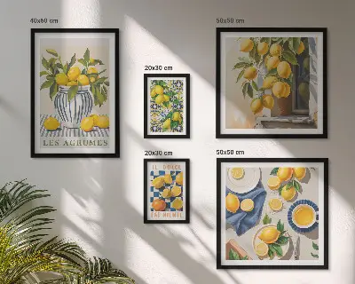 Cuadro para pared de galería de arte decoraciones de cítricos con estilo provenzal