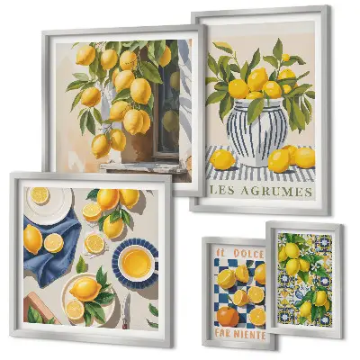 Cuadro para pared de galería de arte decoraciones de cítricos con estilo provenzal