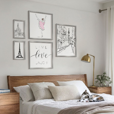 Set de 5 cuadros para salón Inspiraciones parisinas con estilo