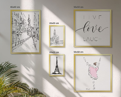 Set de 5 cuadros para salón Inspiraciones parisinas con estilo