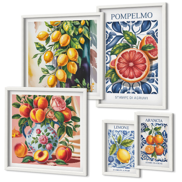 Conjunto de cuadros decorativos Cítricos soleados de época