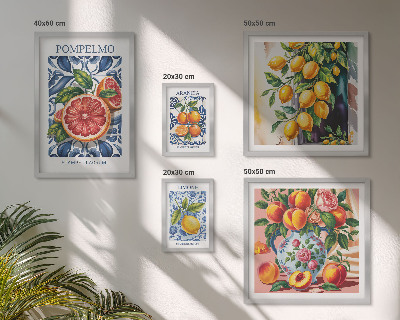 Conjunto de cuadros decorativos Cítricos soleados de época