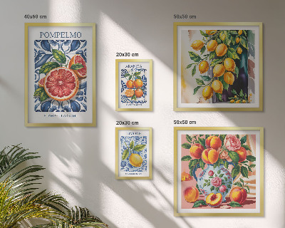 Conjunto de cuadros decorativos Cítricos soleados de época
