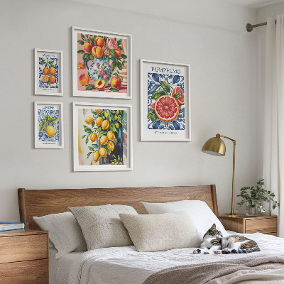 Conjunto de cuadros decorativos Cítricos soleados de época