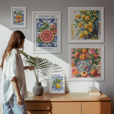 Conjunto de cuadros decorativos Cítricos soleados de época