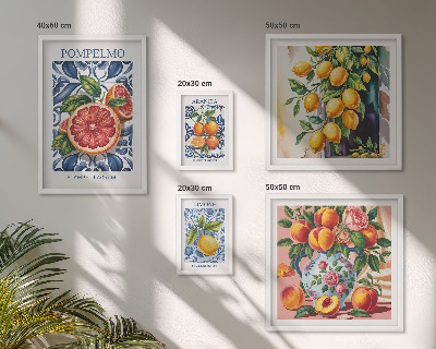 Conjunto de cuadros decorativos Cítricos soleados de época
