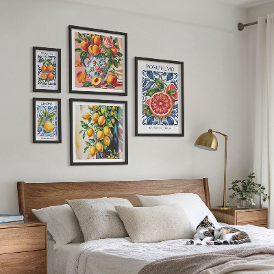 Conjunto de cuadros decorativos Cítricos soleados de época