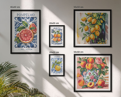 Conjunto de cuadros decorativos Cítricos soleados de época
